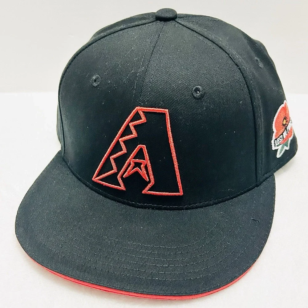 Arizona Diamondbacks MLB Poppy Memorial Day Hat Cap Adjustable Snapback Black